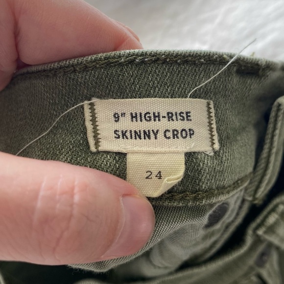 Madewell 9" Mid-Rise Skinny Crop Jeans: Garment-Dyed Button-Front Edition Sz 24 - Picture 7 of 9
